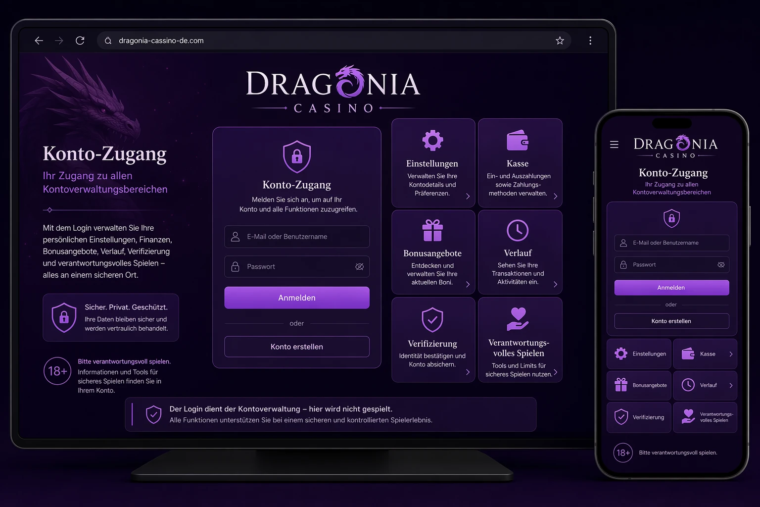 Konto-Zugang bei Dragonia Casino: worum es beim Login geht